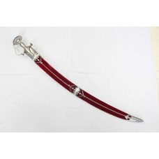Sword Dagger Damascus Steel Blade Pure Silver Koftgiri Work Handle Sheath D588